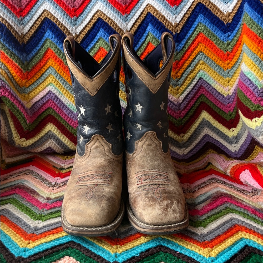 Boys Cody James cowboy boots flag stars stripes 3 - Picture 3 of 7